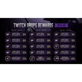 Hunt: Showdown 1896 Twitch Drop 15/15 Week 1, Pt.1+Pt. 2+Pt. 3💎Golden Hair T.: Precision,Random Legendary Skin,Crate