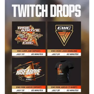 PUBG 4/4 EWC Rise Above T-Shirt Emblem Spray