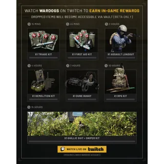 WarDogs 7 REWARDS💎Beta Weekend Twitch Drop💎August 2026 Twitch Drop