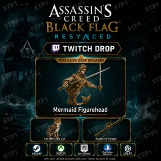 Assassin's Creed Black Flag Resynced  3/3 💎Cheetah Claw Cat,Rustborne Swords,Mermaid Figurehead💎Twitch Drop