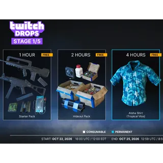 Gray Zone Warfare October 23 | 14 Rewards Rogue Ops - Stage 1 | Tropical Vice Shirt, Weapons, Attachments⚡Twitch Drop