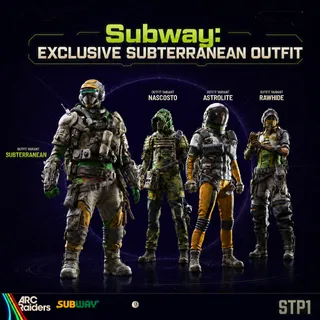 ARC Raiders x Subway💎Subterranean outfit Skin CODE