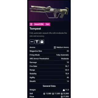 ARC Raiders Tempest BLUEPRINT