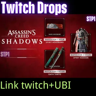 Assassin´s Creed Shadows Naoe’s Skin 3items Twitch drop