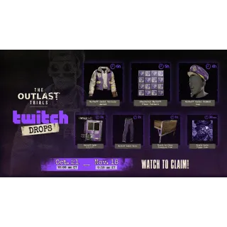The Outlast Trials Murkoff Set 7 items twitch drop