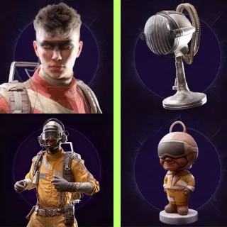4 items Eye Band + Vintage Mic Cold Snap twitch drop+ Bobblehead Backpack Charm + Warm Up Emote