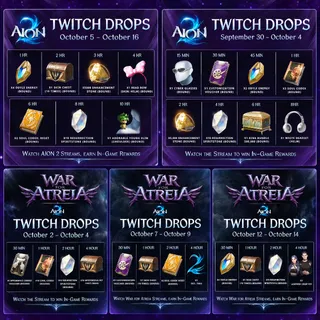 Aion2 27 Rewards Round 1-5 | Odyle Energy,White Headset,Pet: Two,Leather Crop Fit,Skin Chest,Customization Twitch Drop
