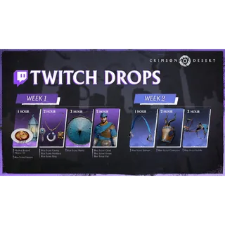 Crimson Desert Week#1 18 items Blue Scout Bundle  All Twitch Drops