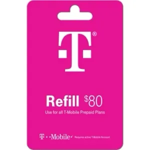 $80.00 T-Mobile Prepaid Refill Card