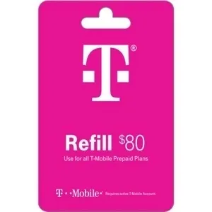 $80 T-Mobile Prepaid Refill Card