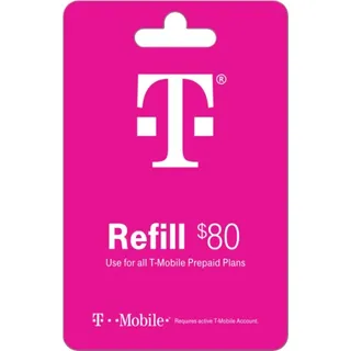 $80.00 T-Mobile Prepaid Refill Card