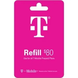 $80 T-Mobile Prepaid Refill Card