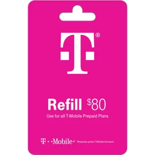 $80.00 T-Mobile Prepaid Refill Card