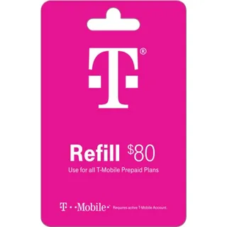 $80.00 T-Mobile Prepaid Refill Card