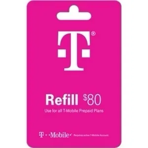 $80 T-Mobile Prepaid Refill Card