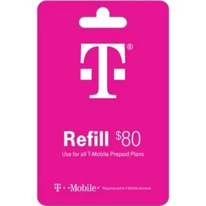 $80 T-Mobile Prepaid Refill Card