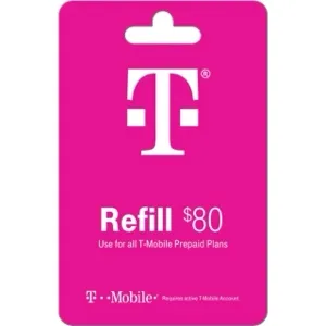 $80.00 T-Mobile Prepaid Refill Card