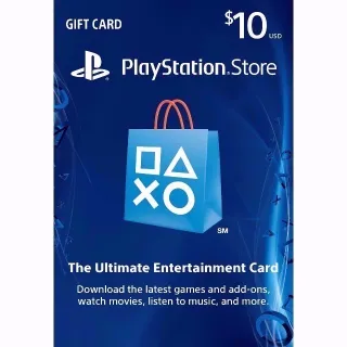 PSN $10 (USD) Gift Card - Fast Delivery