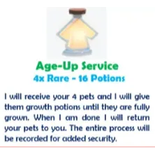 x16 age up potions - neon rare pet