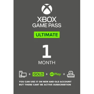 Xbox Game Pass Ultimate 1 Month Membership - US ONLY (NO STACKABLE)