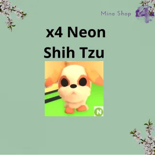 Shih Tzu  -x4 Neon 