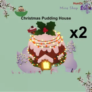 Christmas Pudding House -x2