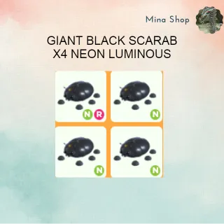 GIANT BLACK SCARAB X4 NEON LUMINOUS