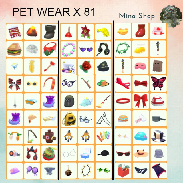 BUNDLE PET WEAR X81 - Adopt Me Game Items - Gameflip