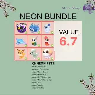 NEON BUNDLE - 9 NEON PETS 