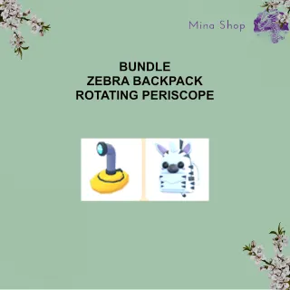 BUNDLE : ZEBRA BACKPACK , ROTATING PERISCOPE