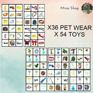 PET WEAR X36   +  TOYS    X54