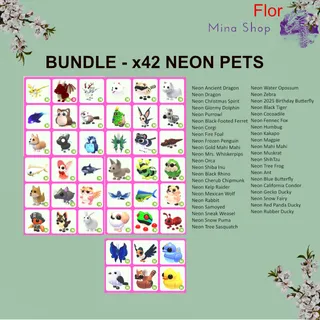 Bundle- x42 Neon Pets