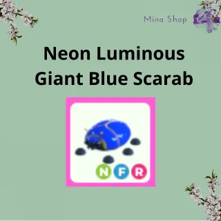 Neon Luminous Giant Blue Scarab