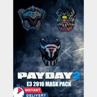 ⭐ɪɴ𝐬ᴛᴀɴᴛ!⭐PAYDAY 2 - E3 2016 Mask Pack Steam key Global