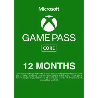 XBOX GAME PASS CORE 12 MONTHS