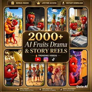 2000+ AI Talking Fruit Videos Bundle | Romance, Drama & Family Story Reels | Viral Content for TikTok and Instagram