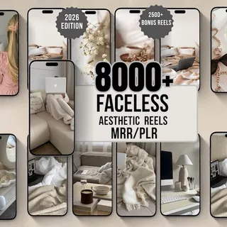 8000+ Faceless Reels | Viral Aesthetic Videos | Digital Marketing Bundle