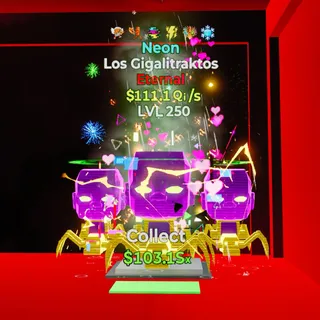 Fortnite Steal The Brainrot Neon Los Gigalitraktos 111.1 Qi/sec LVL 250 (6 traits)