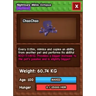 Huge nightmare mimic octopus