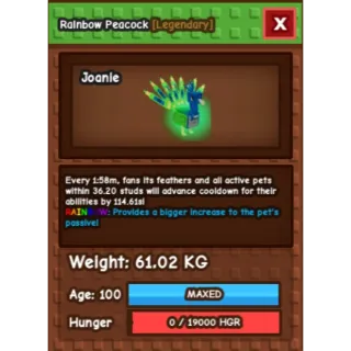 Huge rainbow peacock 