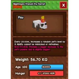 Huge nightmare french fry ferret