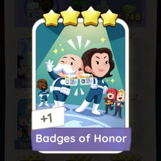 S8 Badges of Honor - Monopoly Go 4 Star Sticker ★★★★ (1 pcs)