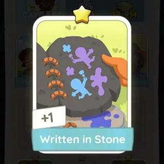 S1 Written in Stone - Monopoly Go 1 Star Sticker ★ (1 pcs)