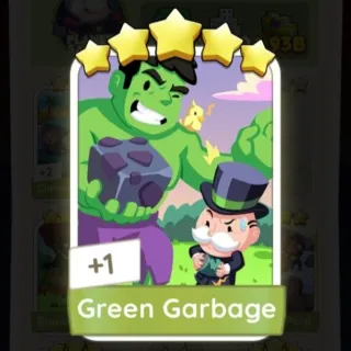 S15 Green Garbage - Monopoly Go 5 Star Sticker ★★★★★ (1 pcs)