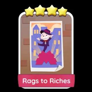 S10 Rags to Riches - Monopoly Go 4 Star Sticker ★★★★ (1 pcs)