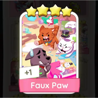 S16 Faux Paw - Monopoly Go 4 Star Sticker ★★★★ (1 pcs)