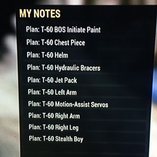 Plan T60 Power Armor Plans In Game Items Gameflip