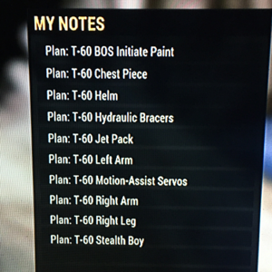 Plan T60 Power Armor Plans In Game Items Gameflip