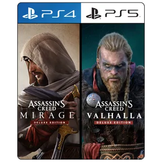 Assassin's Creed Mirage Deluxe + Valhalla Deluxe PS4 / PS5 - Game Account