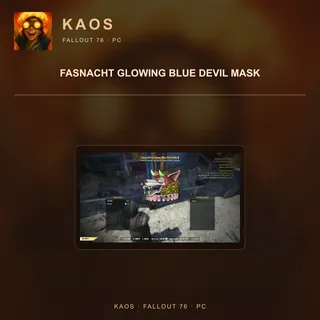 Fasnacht Glowing Blue Devil Mask
